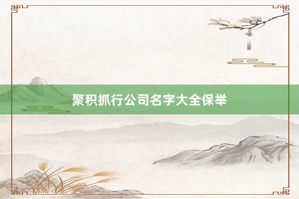 聚积抓行公司名字大全保举